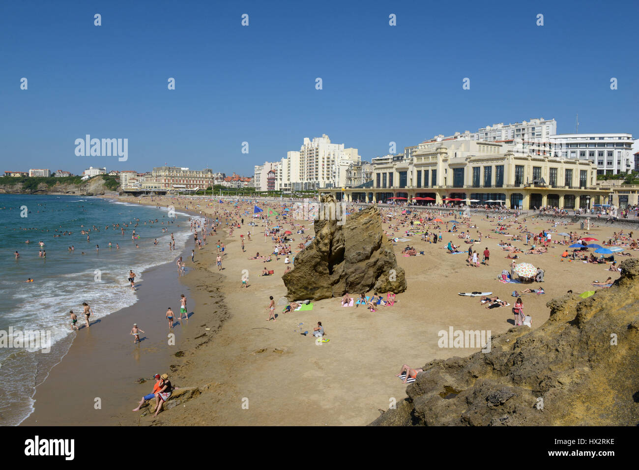 Biarritz (Südwest Frankreich): die "Grande Plage" Strand Stockfoto