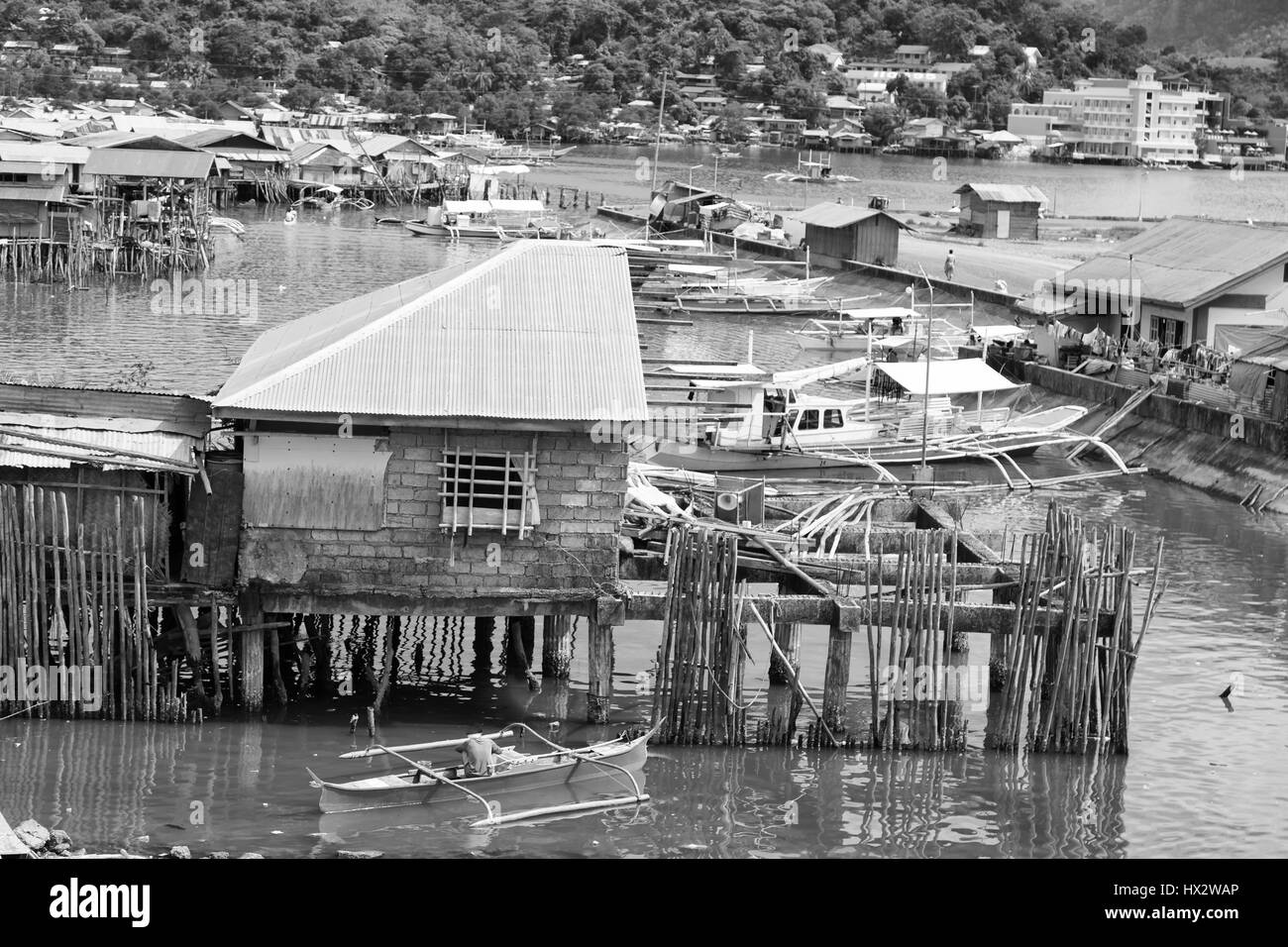 Philippinen-Haus in den Slums für arme Menschen Konzept von Armut und Verschlechterungen zu verwischen Stockfoto