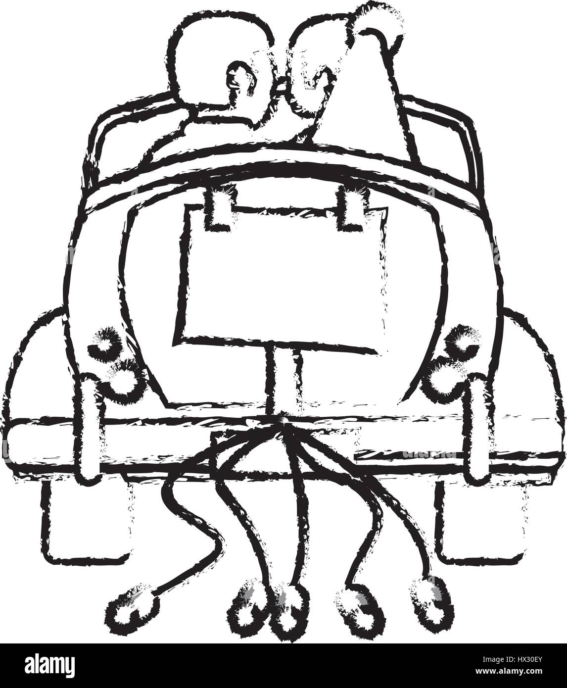 paar married just Auto Skizze Vektor Abbildung Bild