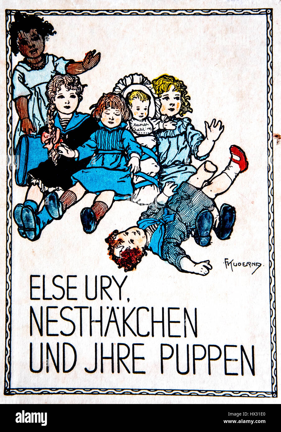 Abdecken der Nesthäkchen-Romane von Else Ury (zermatscht 1920er Jahre); nesthaekchen Stockfoto
