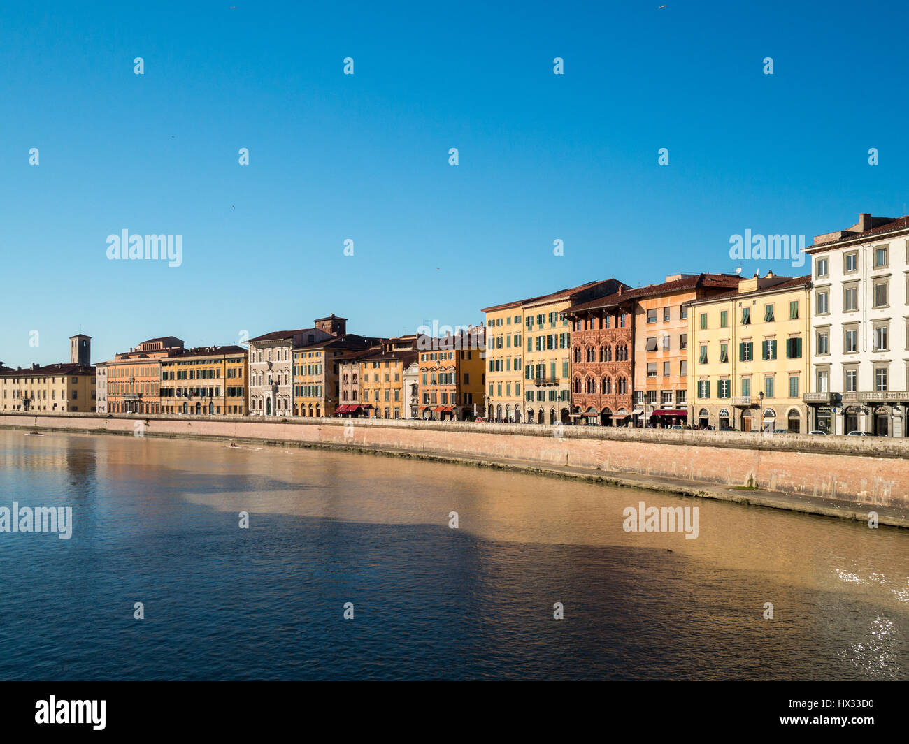 Arno Fluss Gebäude Stockfoto