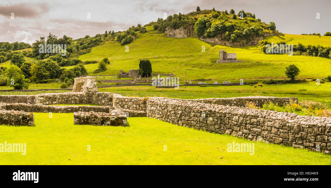 Klösterliche Ruinen von Fore Abbey im County Westmeath, Irland Stockfoto