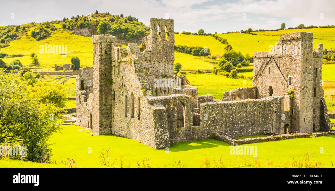 Klösterliche Ruinen von Fore Abbey im County Westmeath, Irland Stockfoto