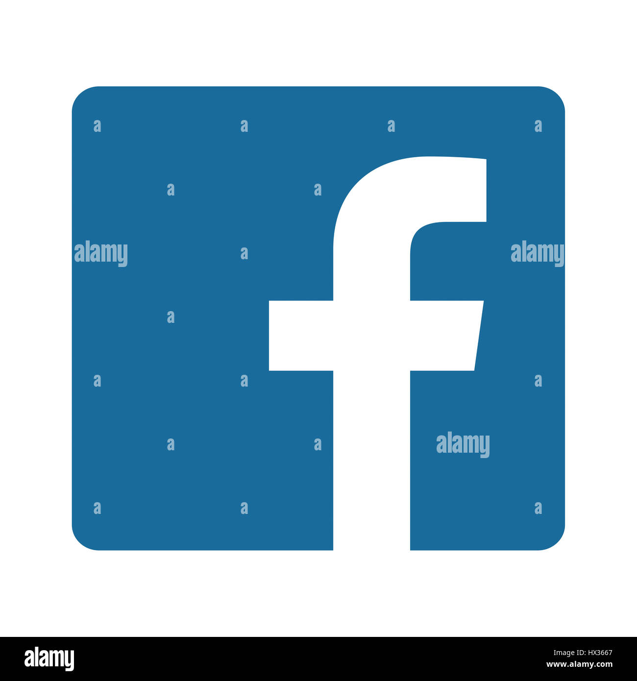 BARCELONA, Spanien - 25. März 2017: Facebook Logo Zeichen auf weißem Hintergrund gedruckt auf Papier. Facebook ist eine bekannte Sozialnetzwerkanschlußservice. Stockfoto