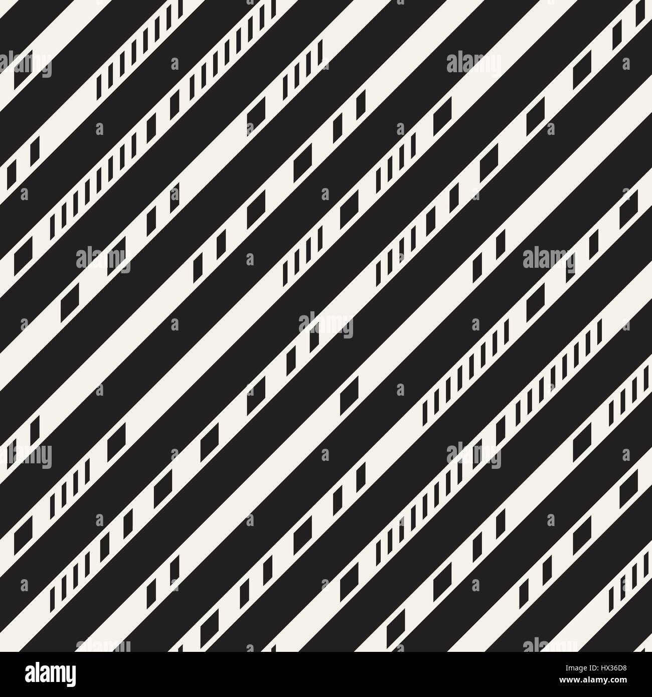 Schwarz / weiß unregelmäßige gestrichelt Muster. Abstraktes Vektor nahtlose Hintergrund Stock Vektor