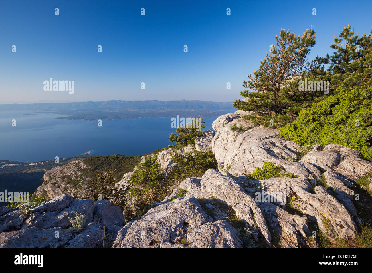 Berg Vidova Gora. Insel Brac. Kroatien Stockfoto