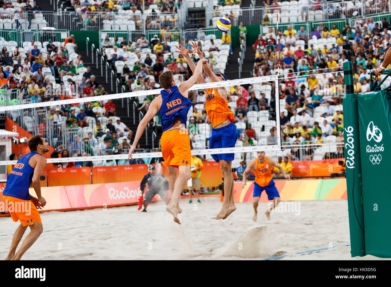 Rio De Janeiro, Brasilien. 15. August 2016 Alexander Brouwer – Robert läuft (NED) (Vs Reinder Nummerdor-Christiaan Varenhorst (NED) konkurrieren in der B Stockfoto