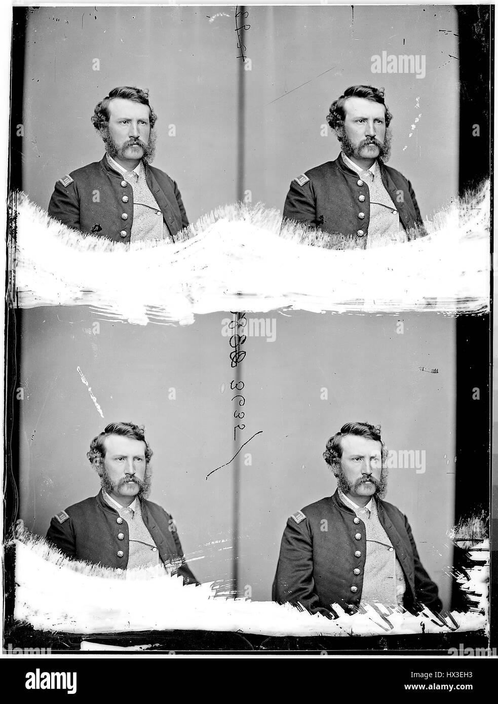 Halblängen sitzenden Porträt des Edward P Doherty, ein Offizier, die Gefangennahme von John Wilkes Booth, 1863 führte, der Bürgerkrieg. Bild mit freundlicher Genehmigung National Archives. Stockfoto