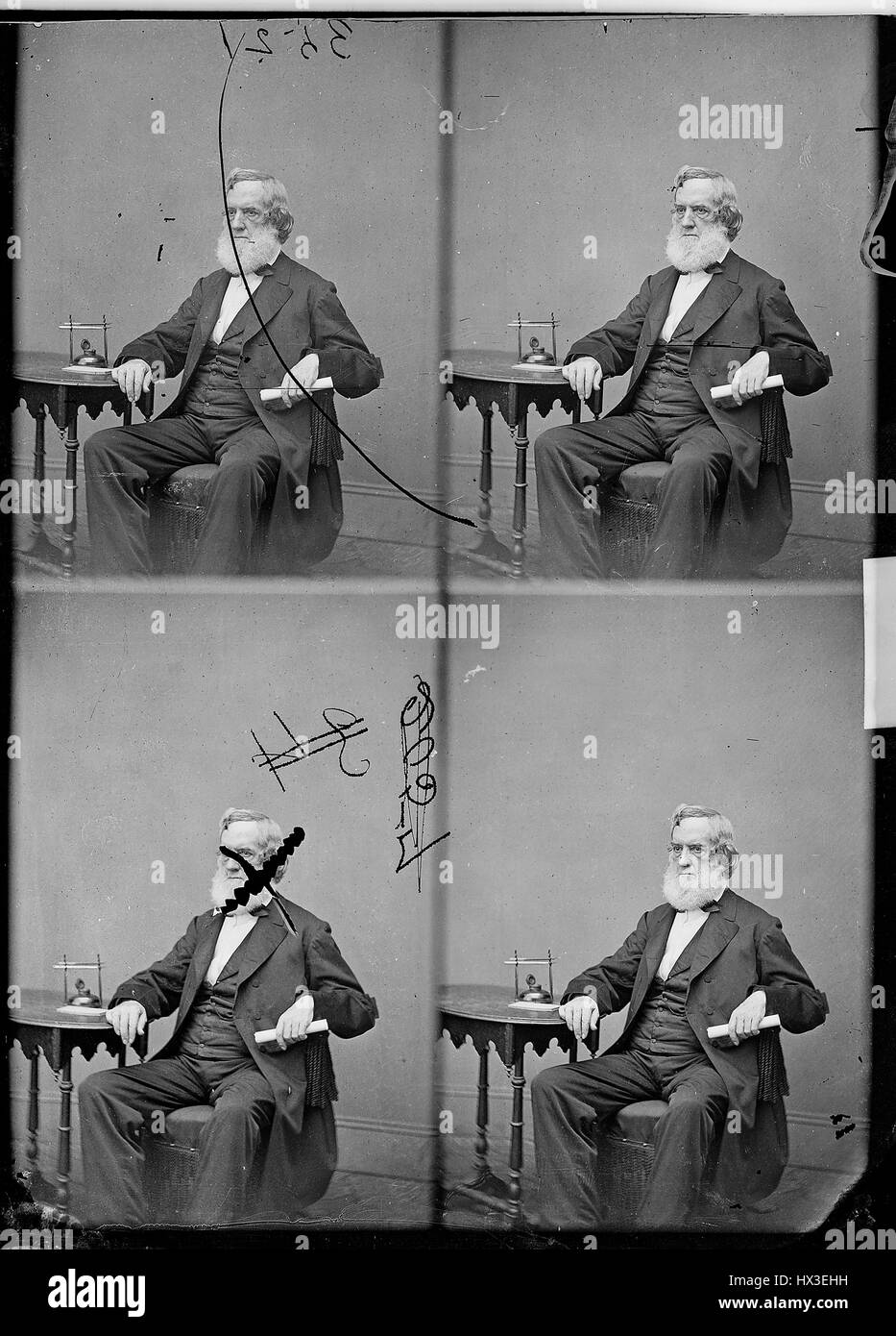 Halblängen sitzenden Porträt des ehemaligen United States Secretary Of The Navy Gideon Welles, 1863. Bild mit freundlicher Genehmigung National Archives. Stockfoto