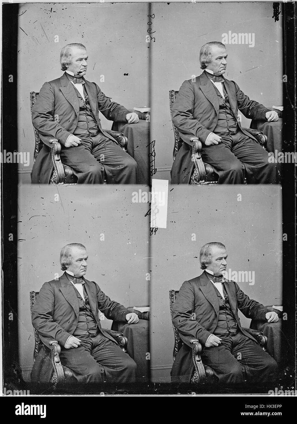 Der ehemalige US-Präsident Andrew Johnson, 1863. Bild mit freundlicher Genehmigung National Archives. Stockfoto