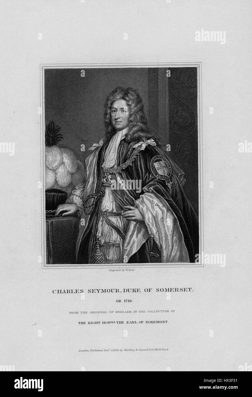 Porträt von Charles Seymour, 6. Herzog von Somerset, 1748. Von der New York Public Library. Stockfoto