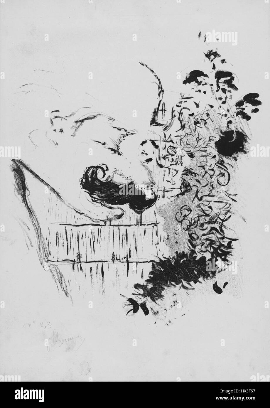 Abstrakte Arbeiten auf Papier des französischen Malers Pierre Bonnard, 1893. Von der New York Public Library. Stockfoto