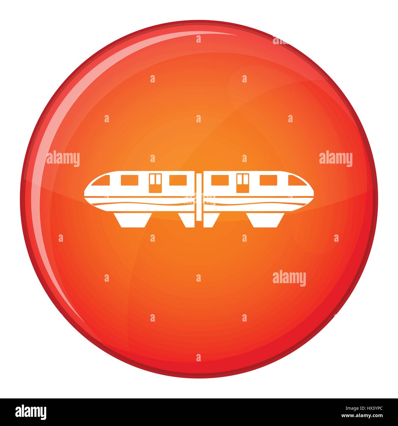 Monorail Bahn Symbol, flachen Stil Stock Vektor