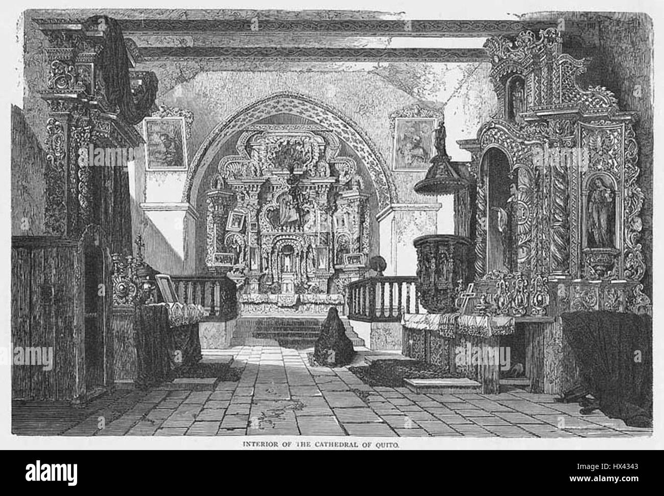 Interior De La Catedral de Quito (um 1860) Stockfoto