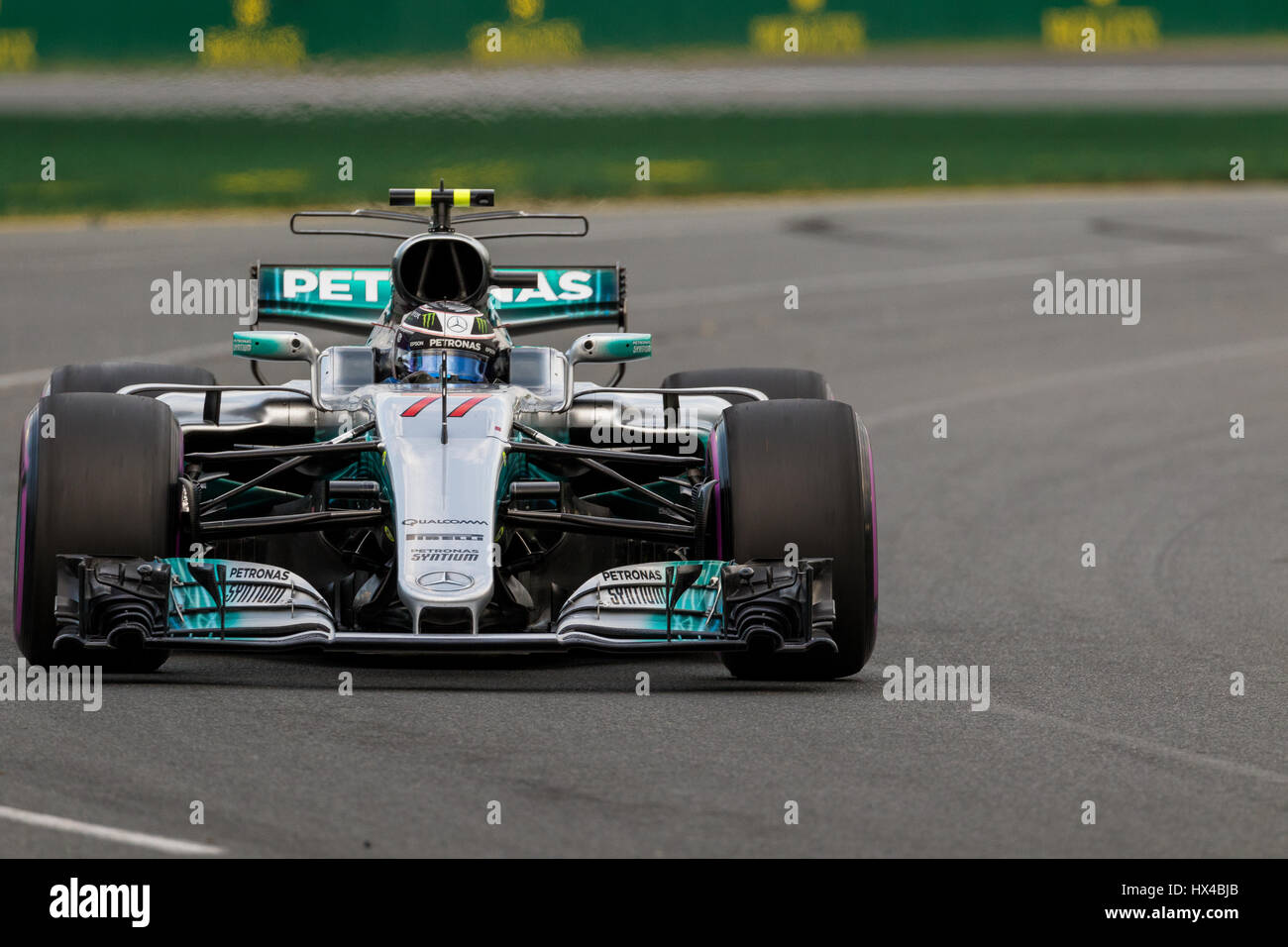 Melbourne, Australien. 25. März 2017. Valtteri BOTTAS FIN 77 fahren für WILLIAMS MARTINI RACING in der Qualifikation während der 2017 Formel 1 Rolex Australian Grand Prix, Australien am 25. März 2017. Bildnachweis: Dave Hewison Sport/Alamy Live-Nachrichten Stockfoto