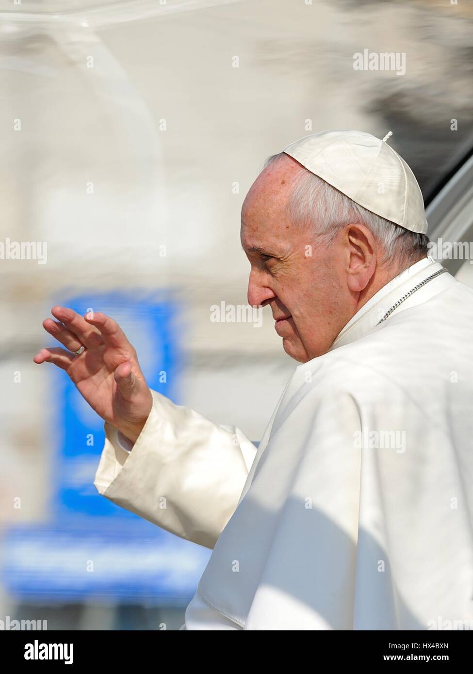Papst Fancesco Bergoglio in Mailand, Italien, am 25. März 2017 Stockfoto