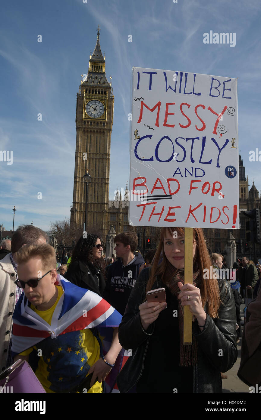 London, UK. 25. März 2017. Für Europa März in London, Vereinigtes Königreich zu vereinen. Anti-Austritt März in London England Credit: MARTIN DALTON/Alamy Live-Nachrichten Stockfoto