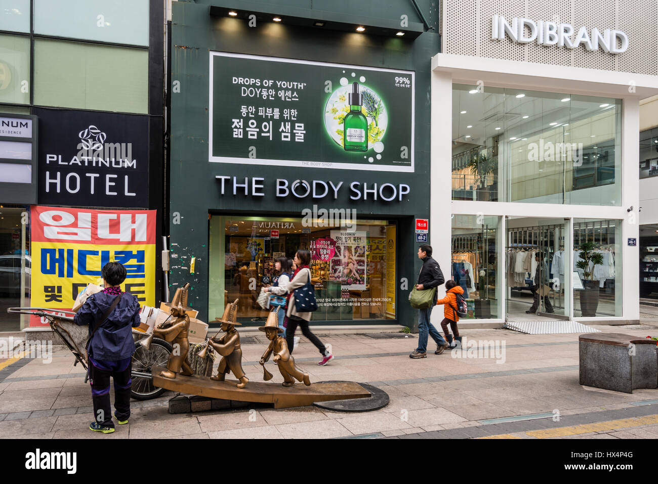 Gwangbokro Fashion Street, Busan Gwangyeoksi, Südkorea Stockfoto