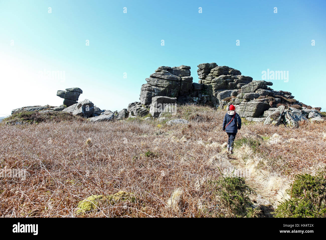 Carn Kenidjack ist ein Hügel in Megalithen in Tregeseal, Cornwall bedeckt. England, UK Stockfoto