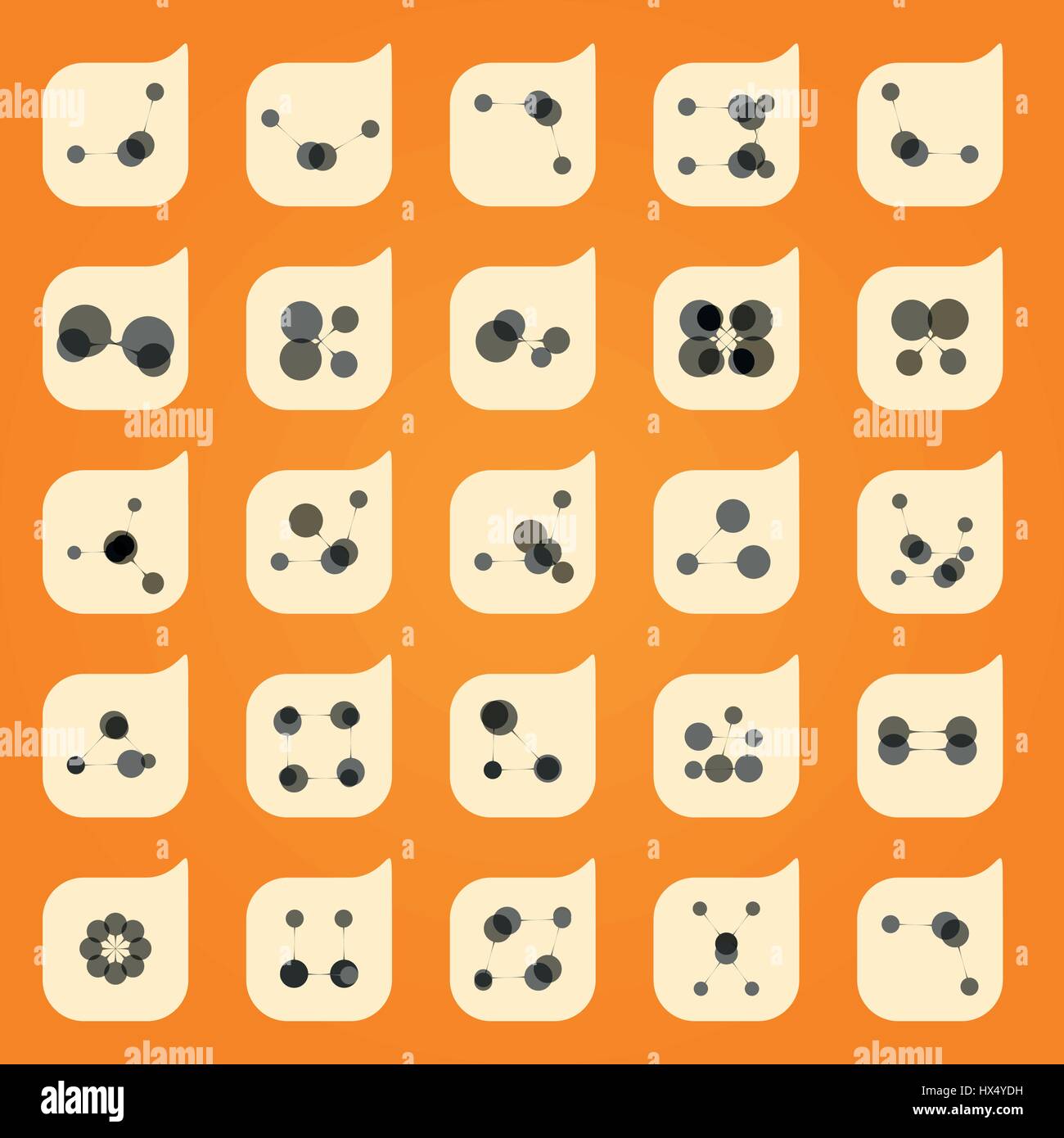 Vektor DNA und Netzwerk abstrakten Symbol festlegen Stock Vektor