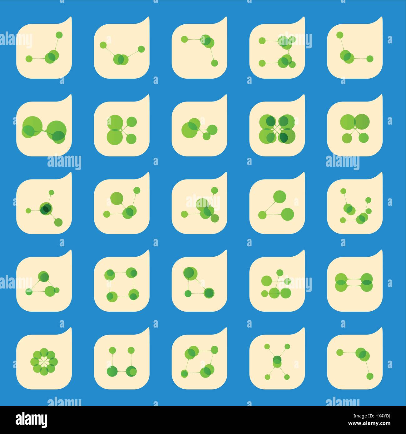 Vektor DNA und Netzwerk abstrakten Symbol festlegen Stock Vektor