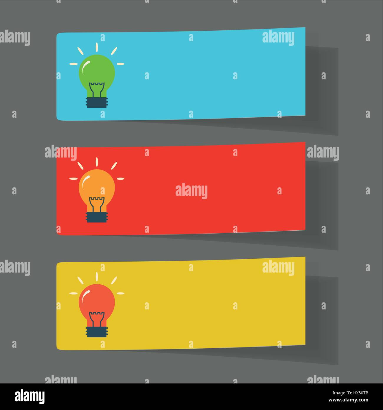 Satz von einfache Symbole flache Farbe Glühbirnen Stock Vektor