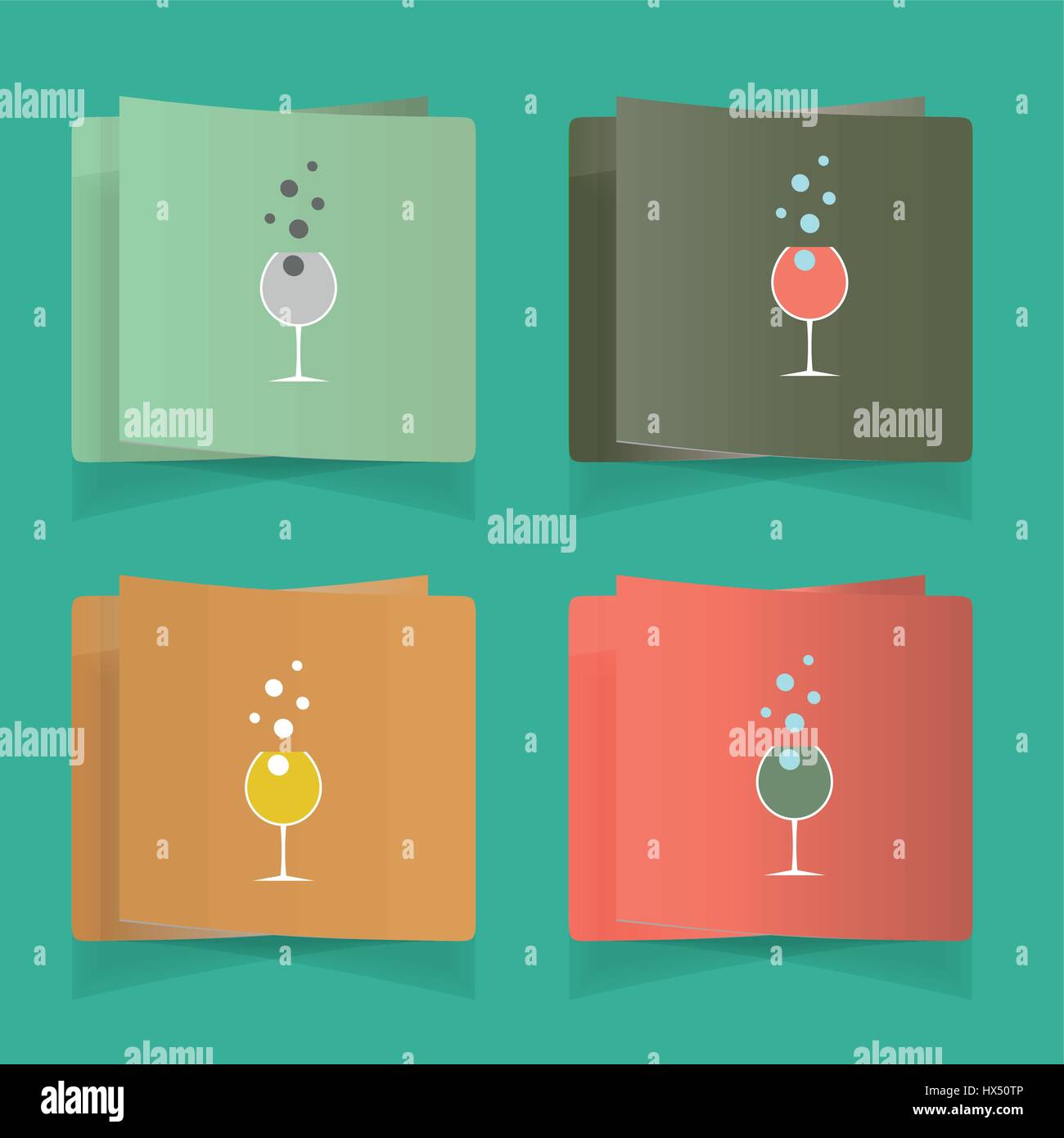 einfache Gläser für alkoholische Getränke Stock Vektor