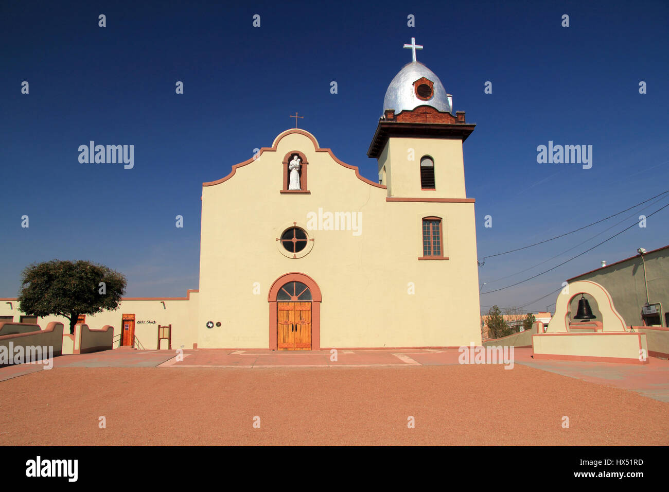 Historische Ysleta Mission auf dem El Paso Mission Trail im Bundesstaat Texas Stockfoto