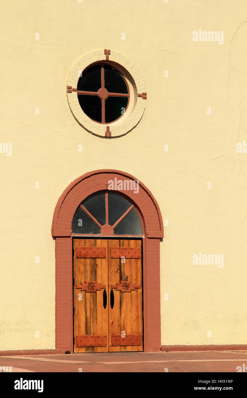 Historische Ysleta Mission auf dem El Paso Mission Trail im Bundesstaat Texas Stockfoto