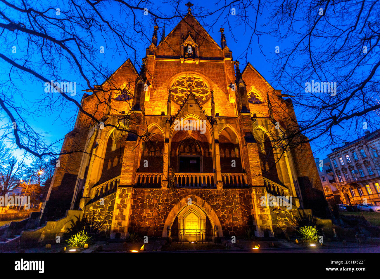 St. Elisabeth Kirche im neugotischen Stil, Teplice v Cechach, Nordböhmen, Tschechische Republik Stockfoto