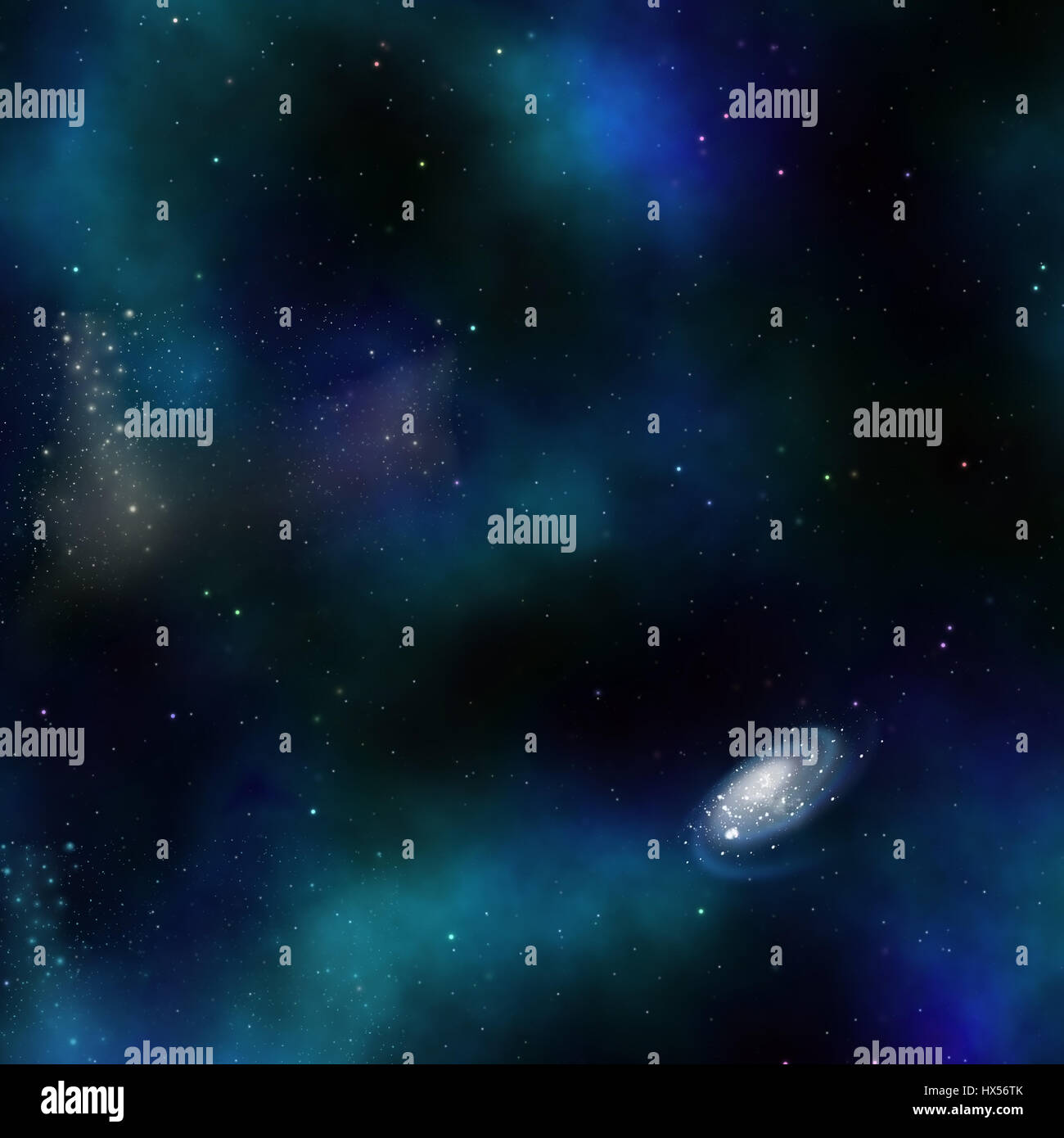 Weltraum Hintergrund mit Nebel und Galaxien Stockfoto