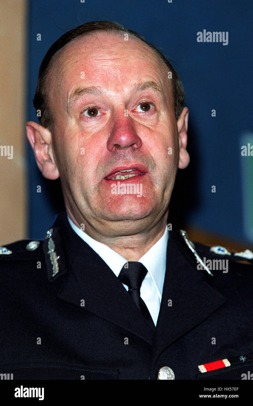 SIR JOHN STEVENS POLIZEIKOMMISSAR 22. März 2000 Stockfoto