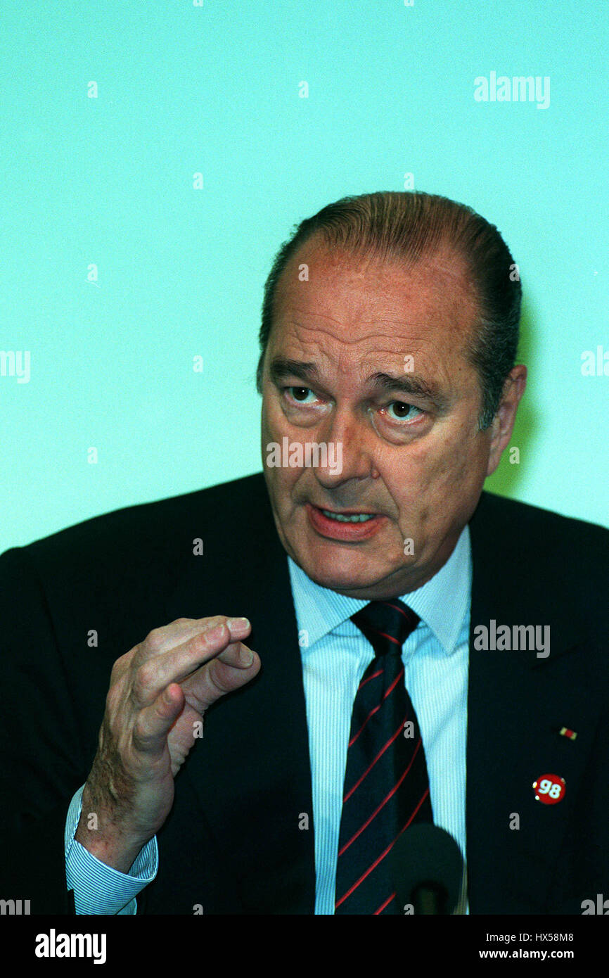 JACQUES CHIRAC Präsident von Frankreich 20. Mai 1998 Stockfoto