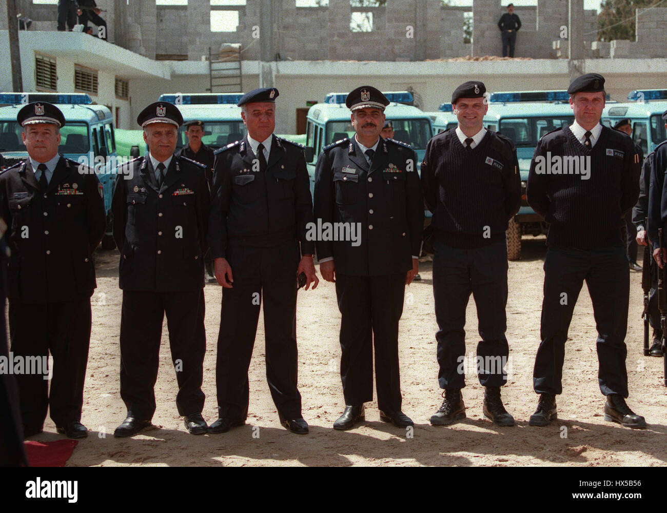 Sgt. Preis & PC HOULDSWORTH mit GAZA Polizei Generäle 29. März 1995 Stockfoto
