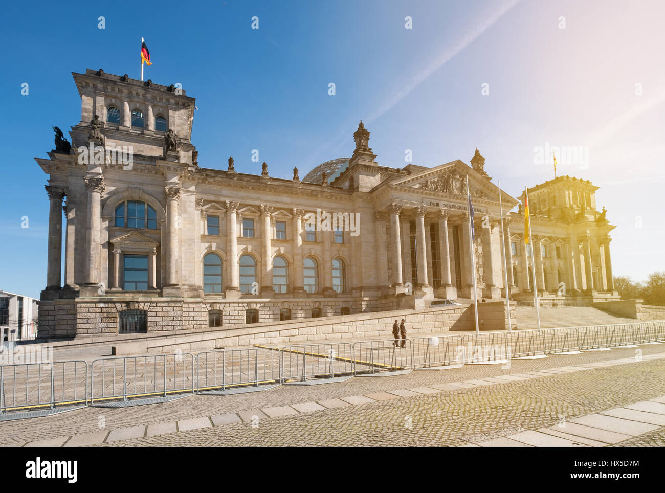 Berlin, Deutschland - 24. März 2017: das Reichstagsgebäude (Deutsch: Reichstagsgebäude), das deutsche Parlamentsgebäude in Berlin, Deutschland. Stockfoto