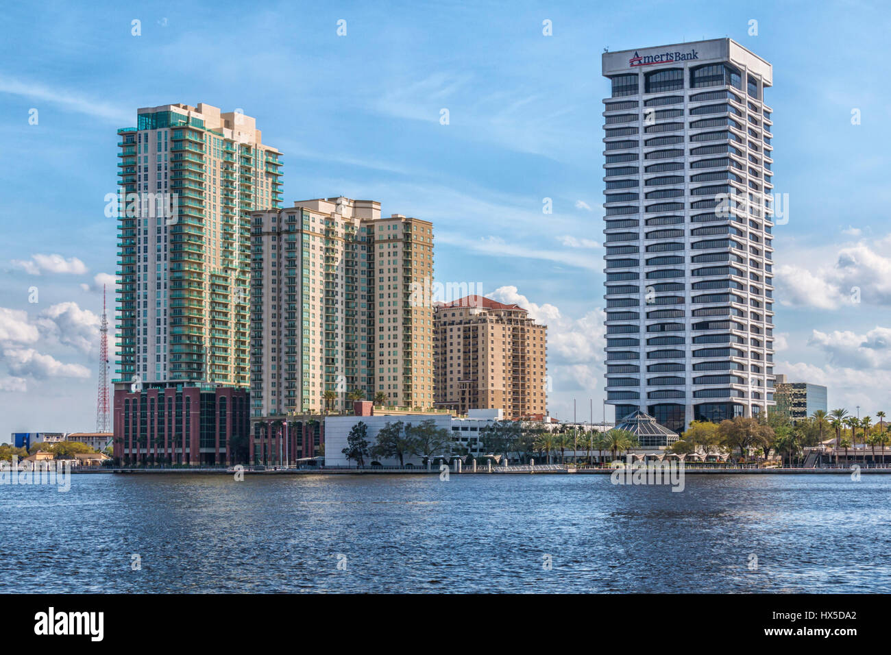 Downtown Jacksonville am St. Johns River, FLorida. Stockfoto