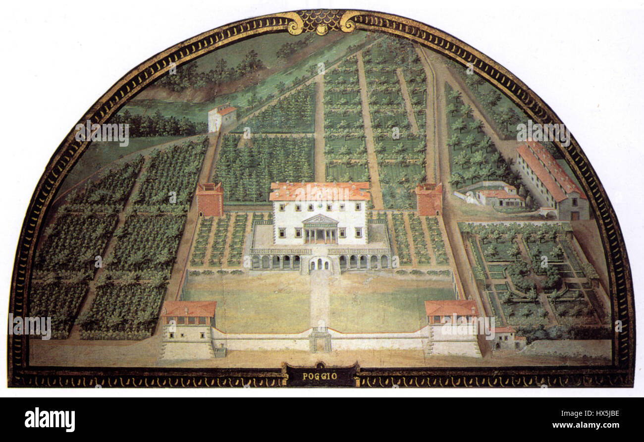 Villa di Poggio eine Caiano Giusto Utens Stockfoto