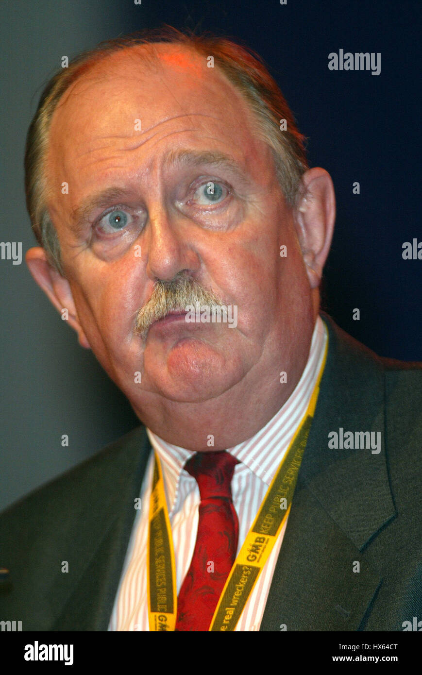 JOHN EDMONDS G.M.B 3. Oktober 2002 LABOUR PARTY CONFERENCE 2002 BLACKPOOL ENGLAND Stockfoto