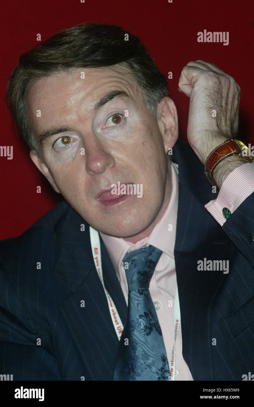 HANDELSKOMMISSAR PETER MANDELSON 27. September 2004 der BRIGHTON CENTRE BRIGHTON ENGLAND Stockfoto