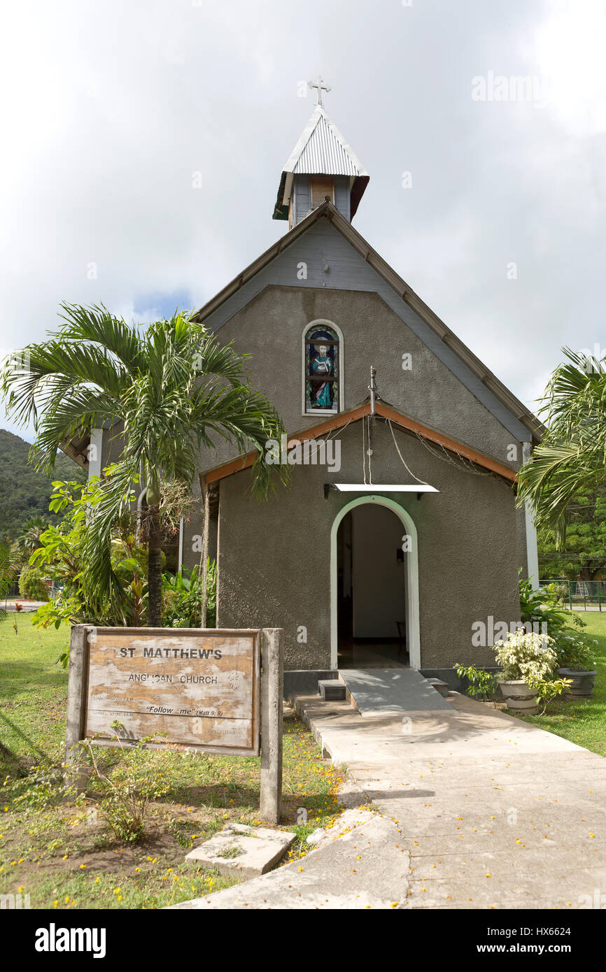St. Matthews Kirche, Insel Praslin, Seychellen Stockfoto