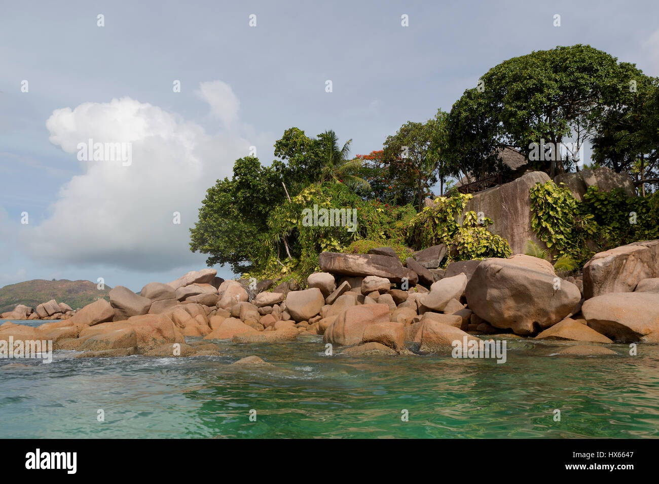 Tropische Insel im Indischen Ozean, Seychellen Stockfoto