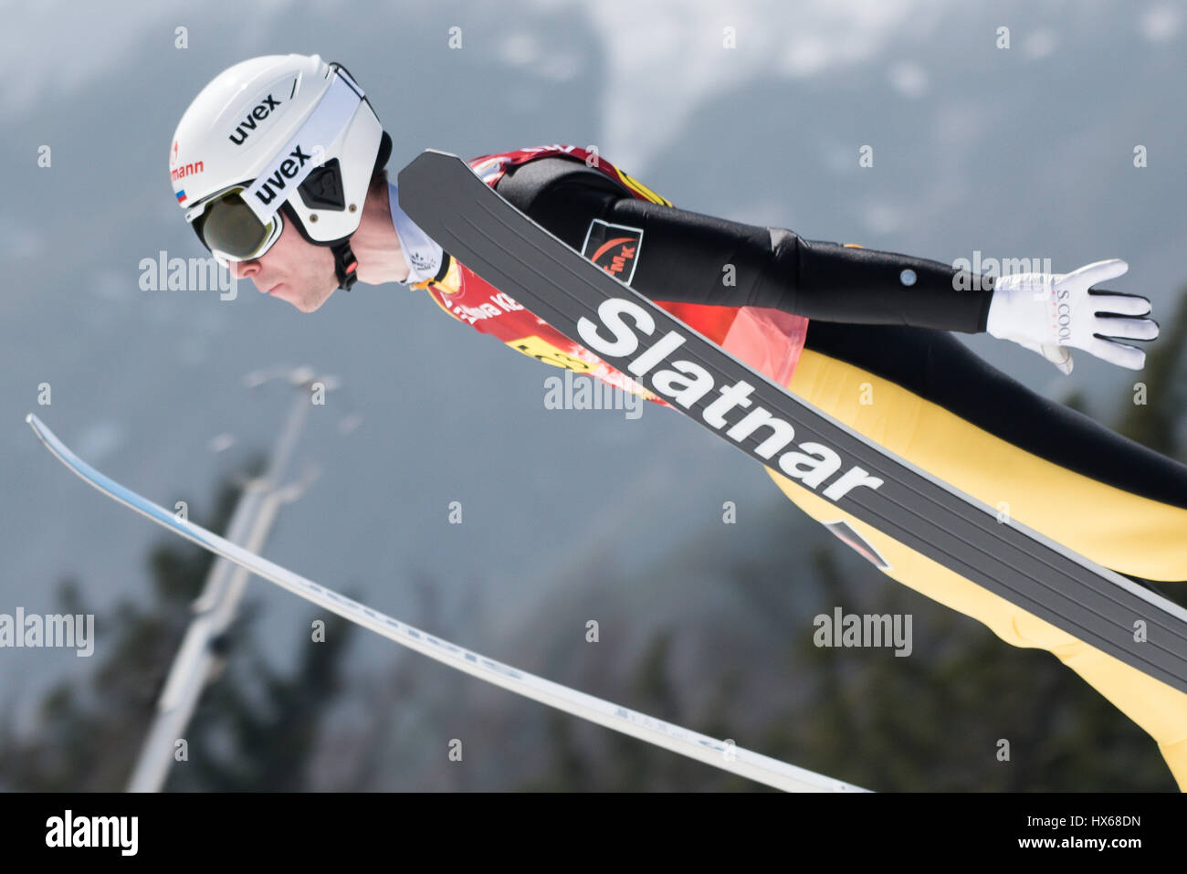 Romashov Alexey Russlands konkurriert Team Planica FIS Skisprung Weltcup-Finals auf der 25. März 2017 in Planica, Slowenien (Foto von Rok Rakun / Pacific Press) Stockfoto