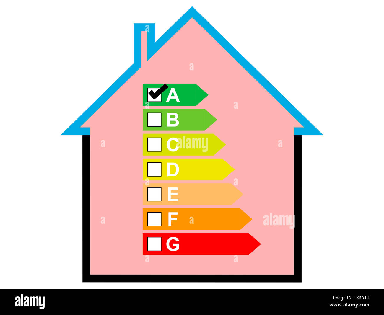 Haus mit Goog Energieverbrauch Stockfoto