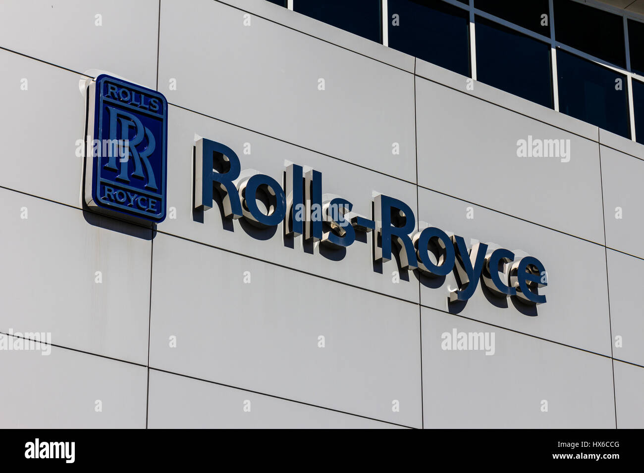 Indianapolis - ca. Oktober 2016: Rolls-Royce Corporation Regional Kunden Training Center. Rolls-Royce ist ein globales Unternehmen bietet Jet und Gas Tu Stockfoto