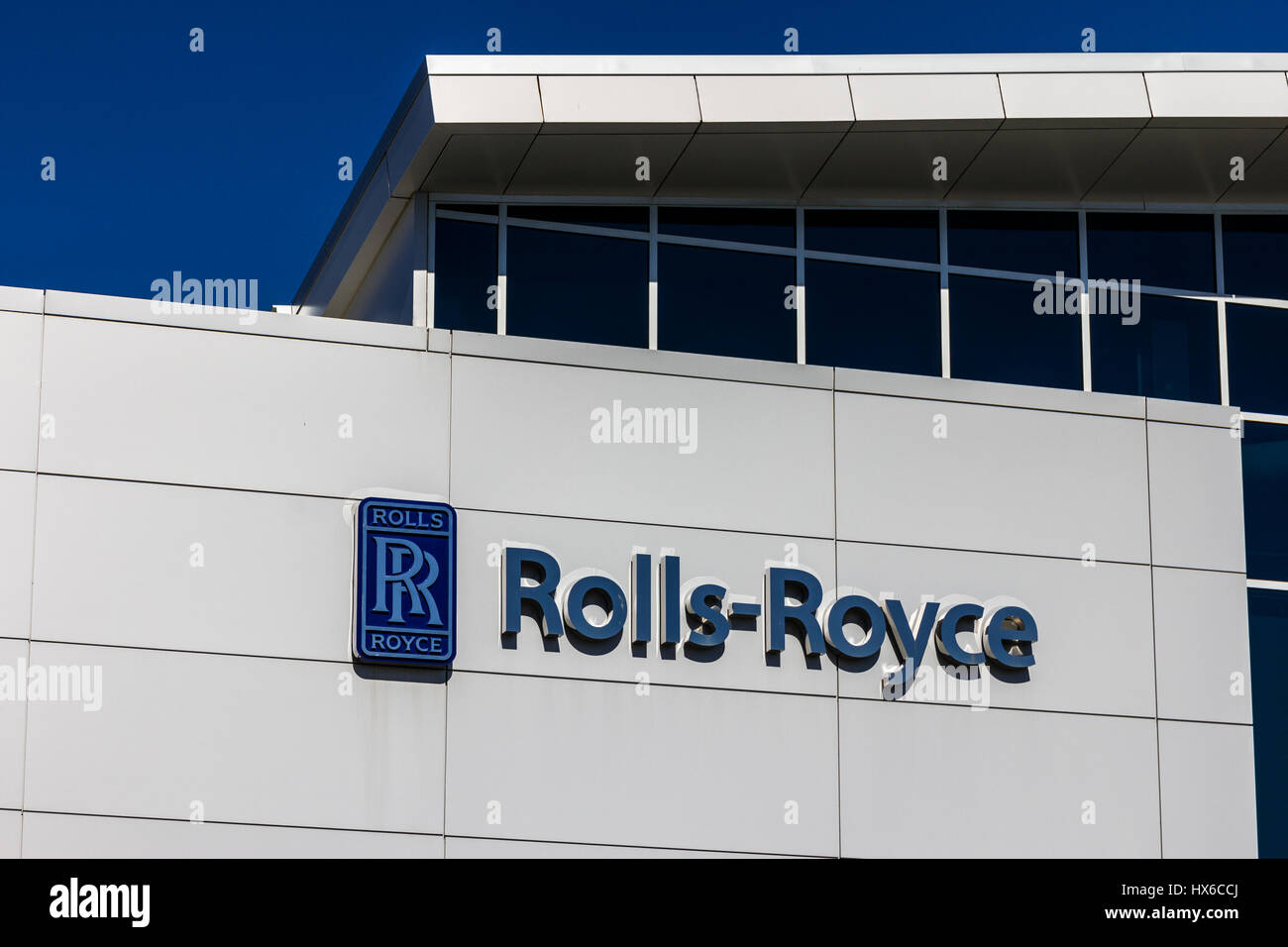 Indianapolis - ca. Oktober 2016: Rolls-Royce Corporation Regional Kunden Training Center. Rolls-Royce ist ein globales Unternehmen bietet Jet und Gas Tu Stockfoto