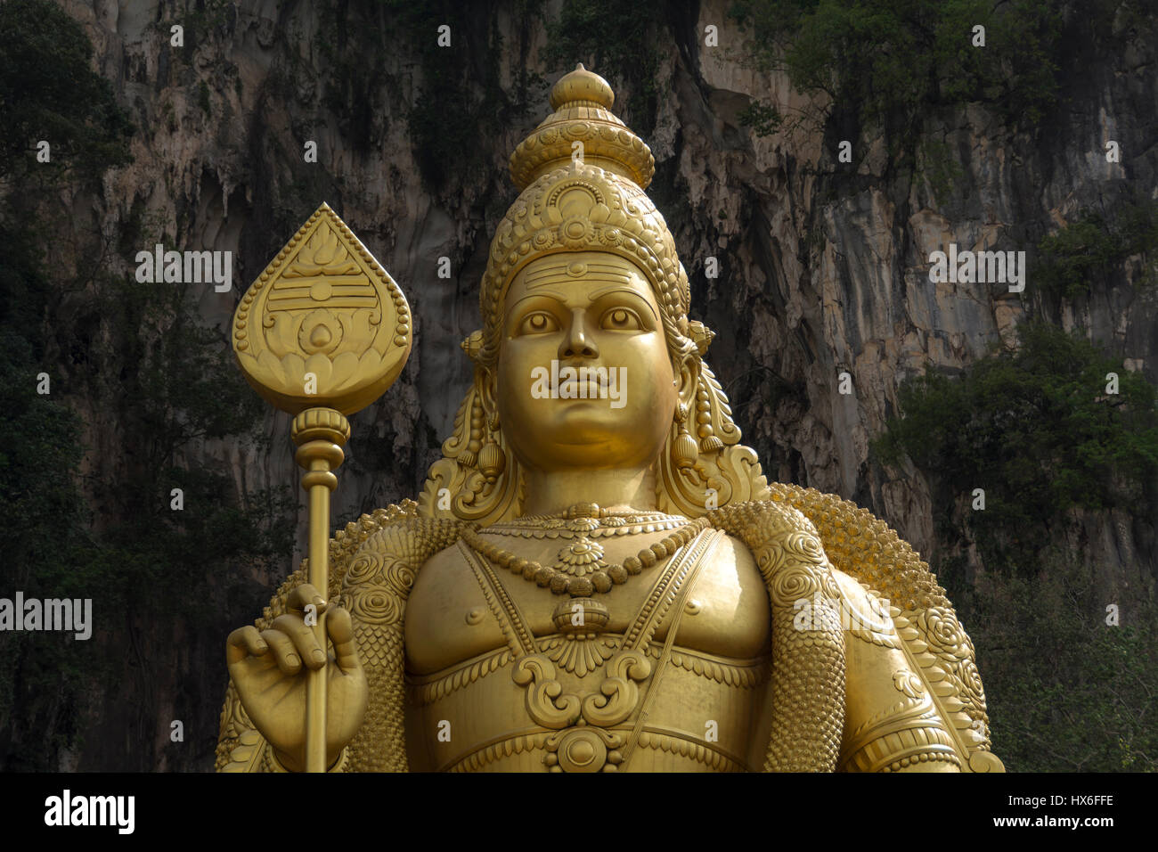 Statue von Lord Murugan, am Eingang zu den Batu-Höhlen. Kuala Lumpur, Malaysia Stockfoto