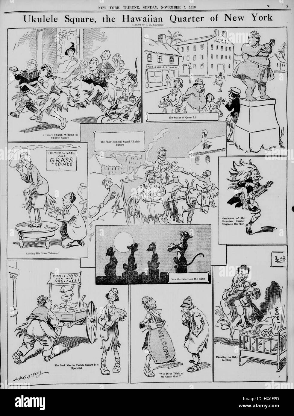 Ukulele Craze 1916 Glackens Stockfoto