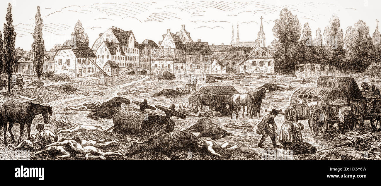 Das Hallische Tor oder Gatter, Leipzig, 1813 Völkerschlacht, deutsche Befreiungskriege Stockfoto