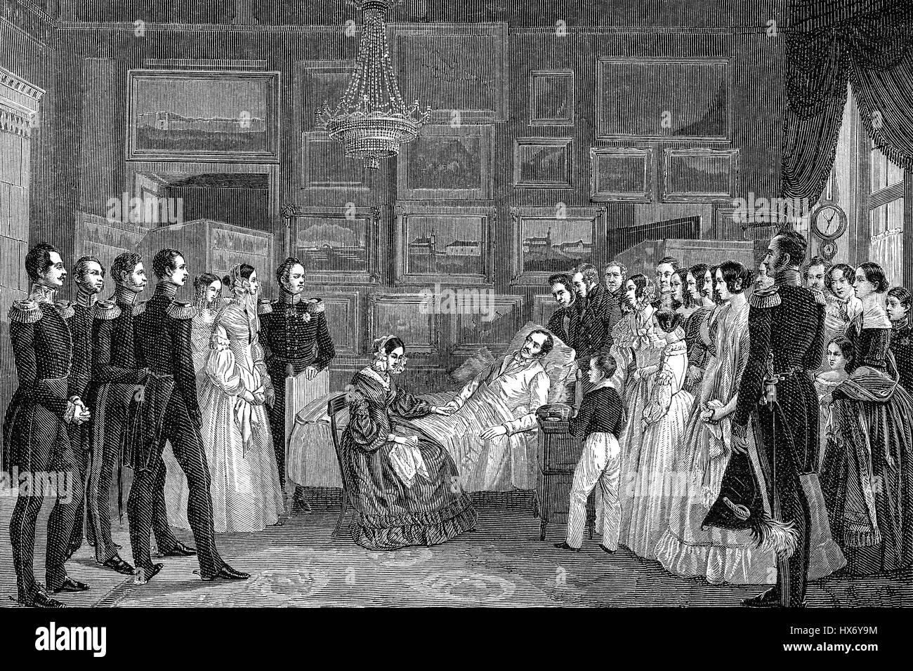 Tod von Frederick William III oder Friedrich Wilhelm III., 1770 – 1840, König von Preußen, Stockfoto