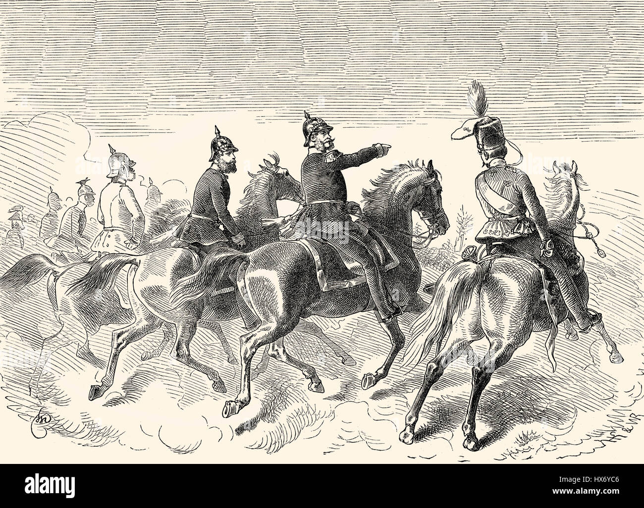 William I bei der Schlacht von Dybbøl, eine Schlacht des zweiten